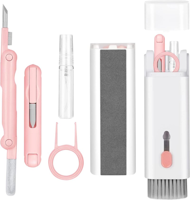 IFTHFOUR 7-in-1 Electronic Cleaner Kit,Keyboard Cleaner,Laptop Cleaner Kit for Monitor, Cell Phone, Headset, Lego, Laptop Camera Lens (Pink) - Image 1